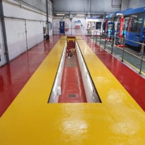 Metro Bus Workshop Epoxy Flooring Installation